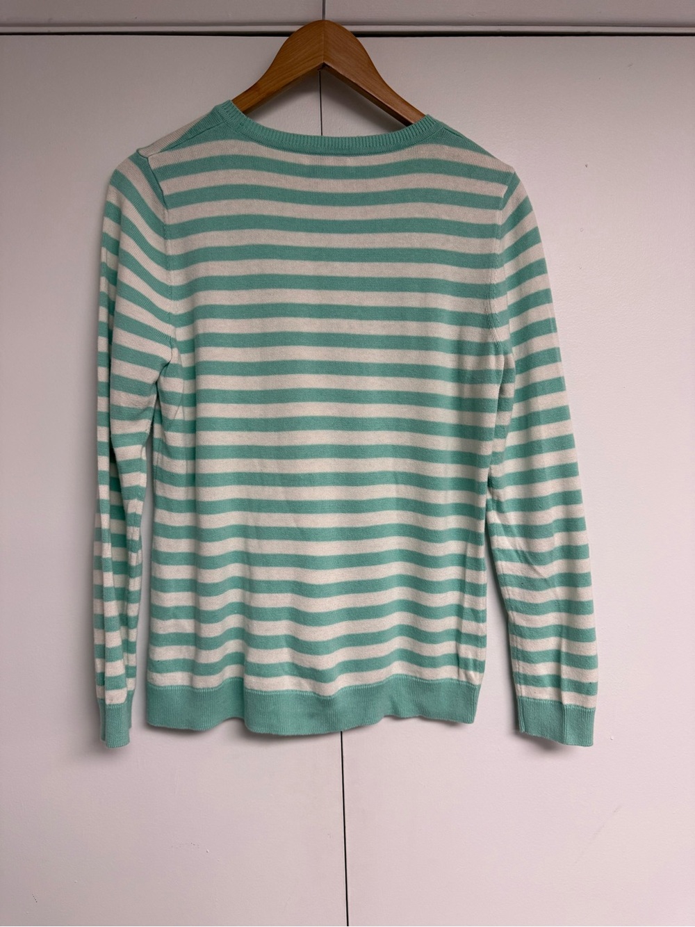 Vineyard Vines Mint Stripe Cotton Silk Anchor Sweater M - Picture 3 of 3